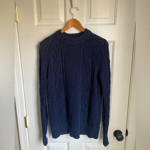 J.Crew Navy Blue Cable Knit 100% Cotton Sweater